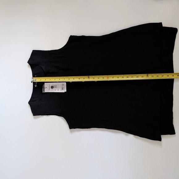 NWT Black Mini Dress Button Front Detail and Front Slit - Picture 4 of 8